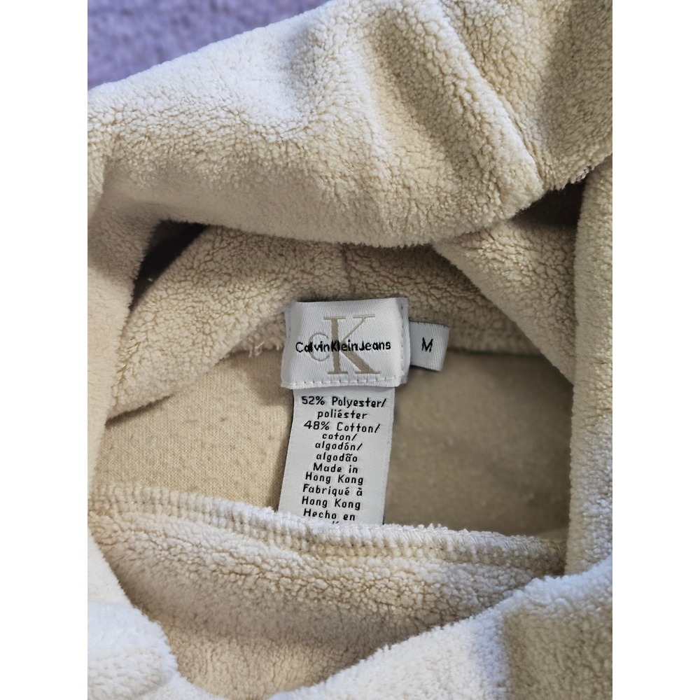 Calvin Klein Jeans cream sherpa knit cowl neck sweater, size medium - Picture 6 of 7